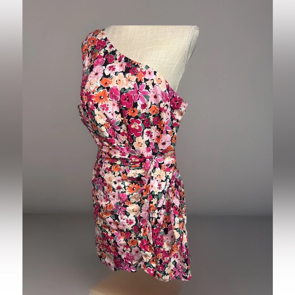 Lulus Dress Size XL  One-Shoulder Mini Dress floral print - Picture 5 of 14